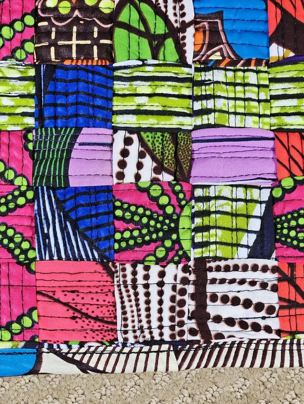 quilted placemats handmade in Liberia West Africa